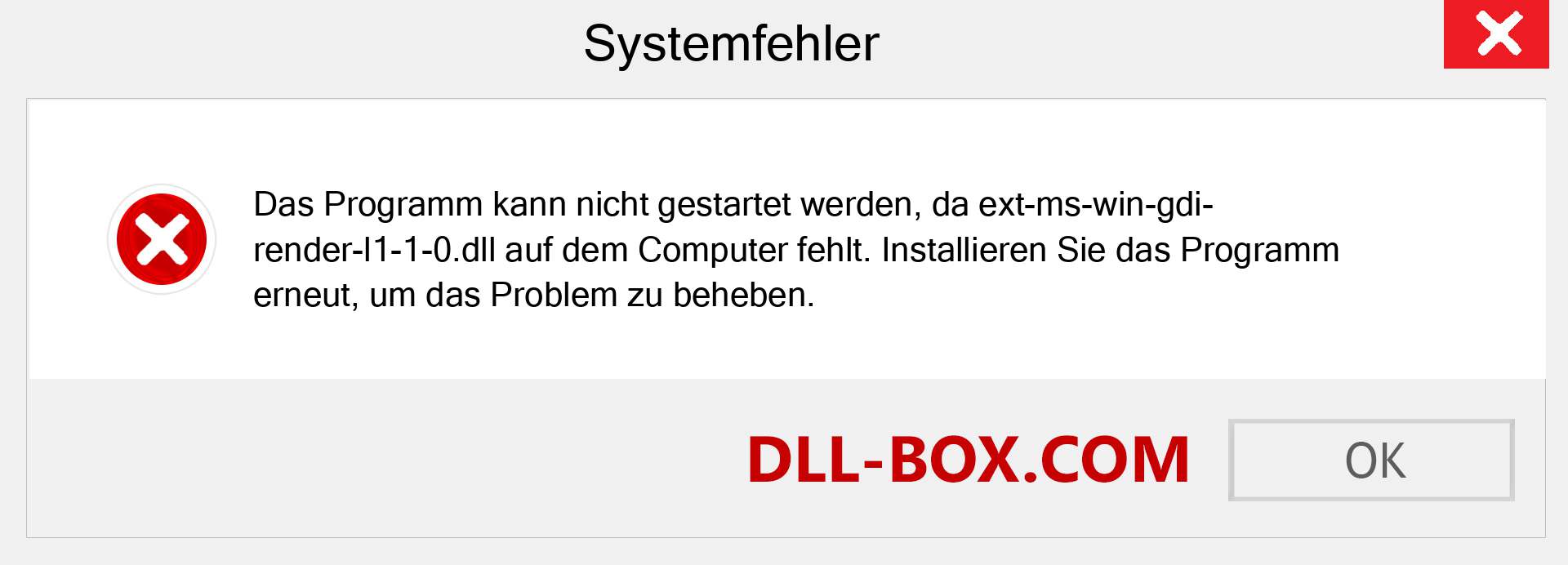 ext-ms-win-gdi-render-l1-1-0.dll-Datei fehlt?. Download für Windows 7, 8, 10 - Fix ext-ms-win-gdi-render-l1-1-0 dll Missing Error unter Windows, Fotos, Bildern