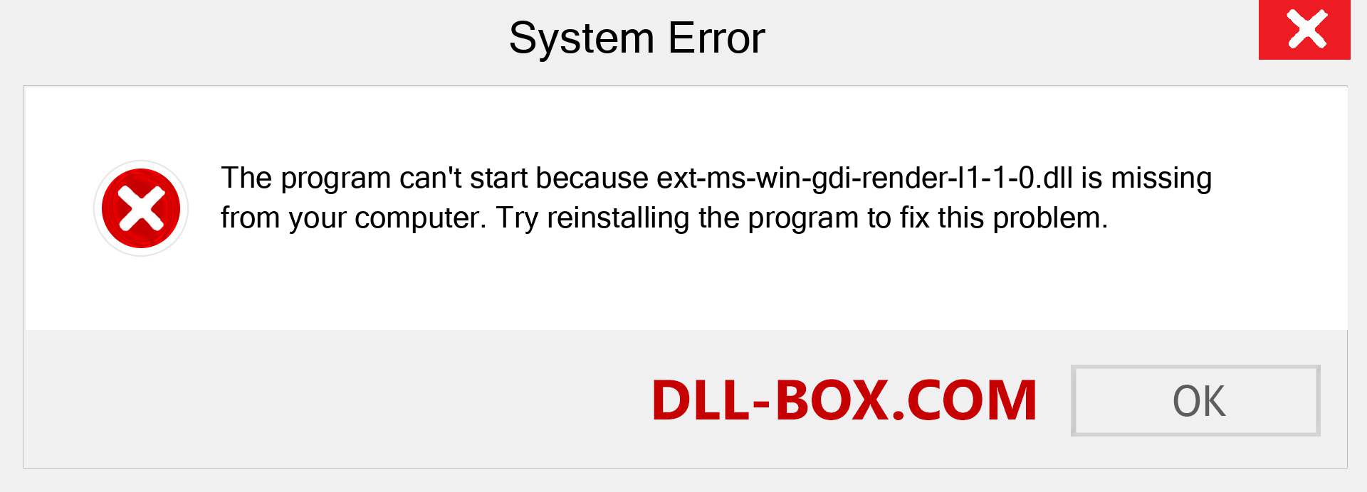  ext-ms-win-gdi-render-l1-1-0.dll file is missing?. Download for Windows 7, 8, 10 - Fix  ext-ms-win-gdi-render-l1-1-0 dll Missing Error on Windows, photos, images